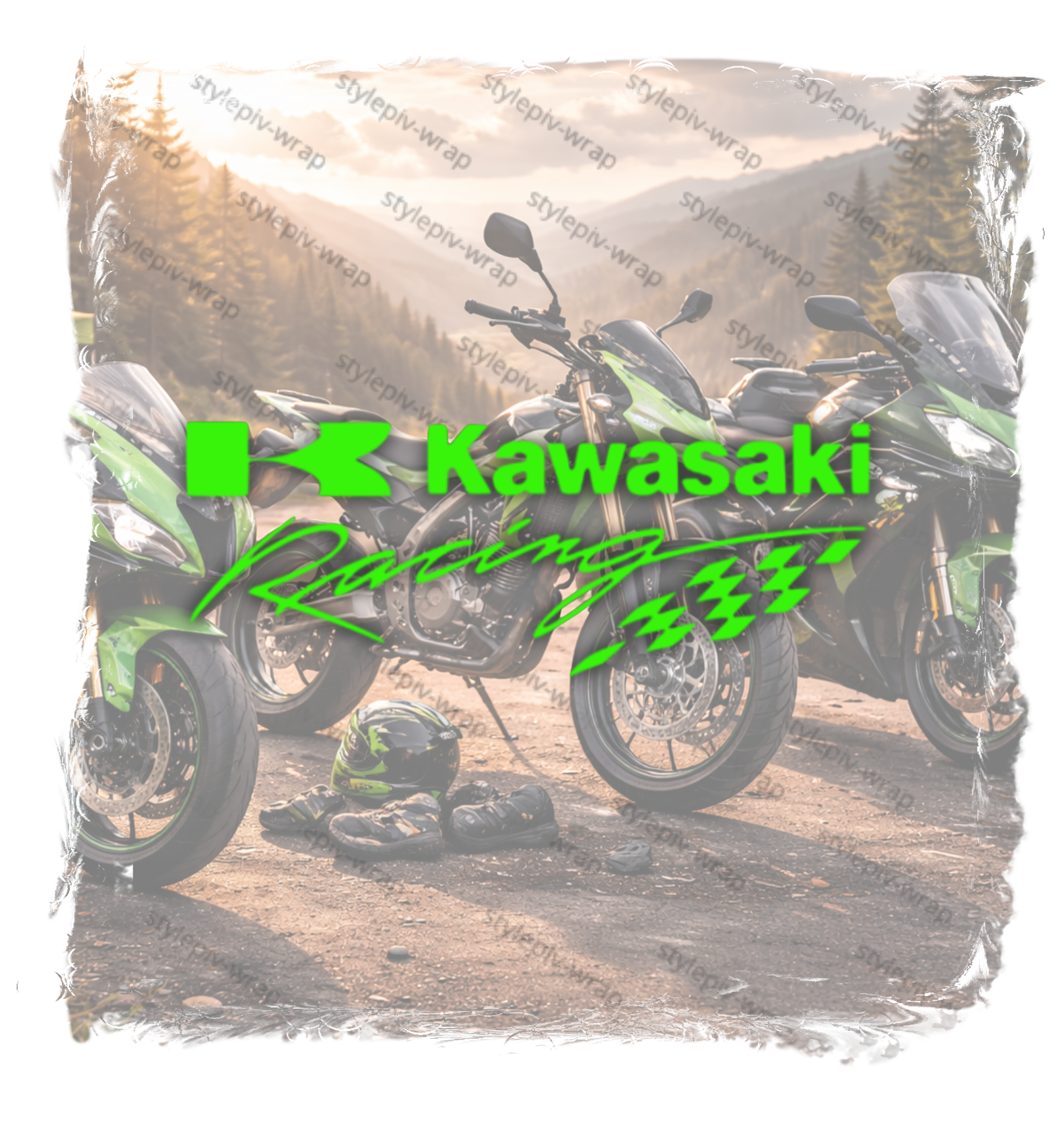 Lot de 2 Stickers Moto Kawasaki Racing – Vinyle Pro Résistant UV & Intempéries (Pose Facile)
