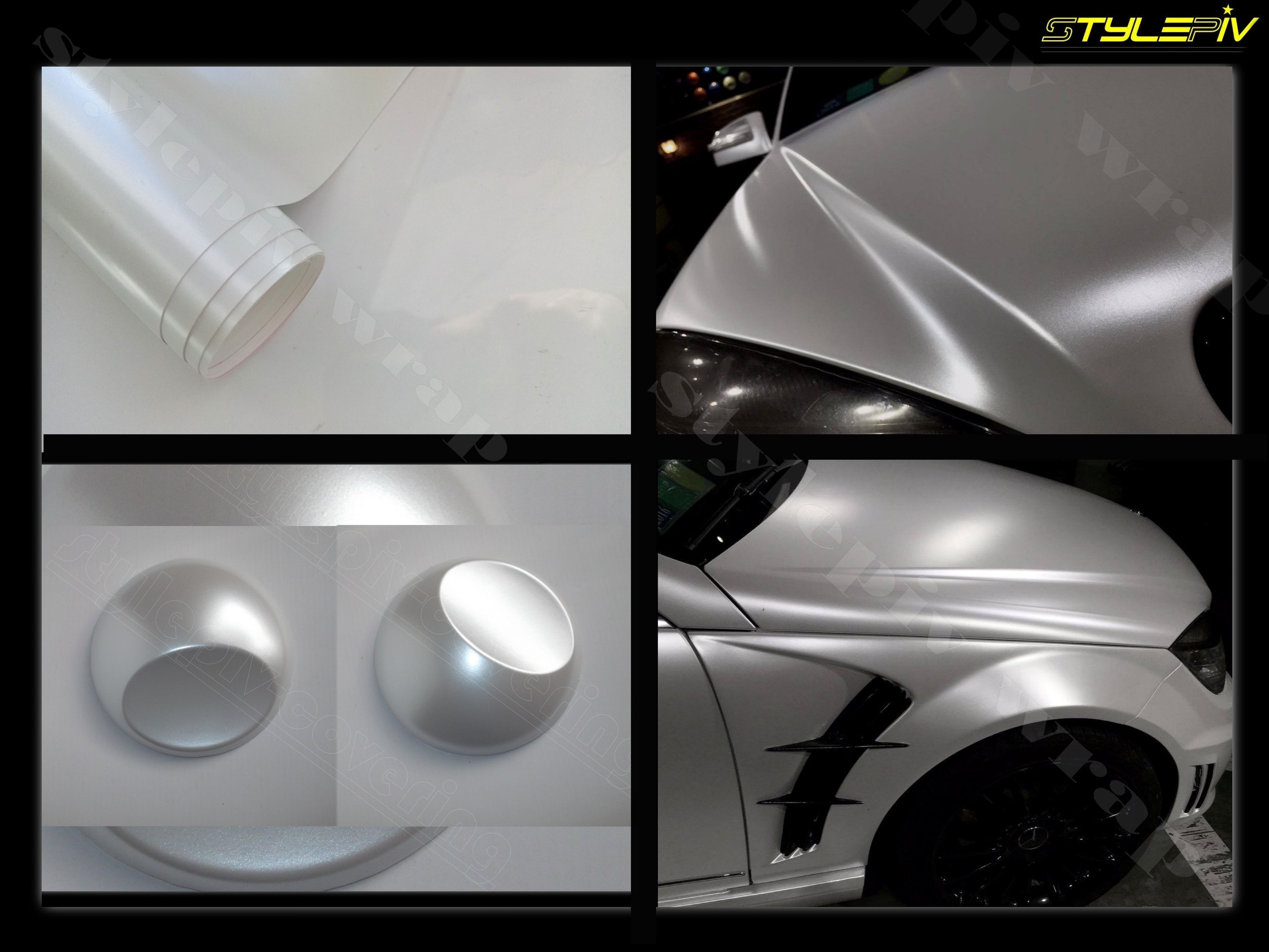 vinyle adhésif covering blanc satin pour voiture moto