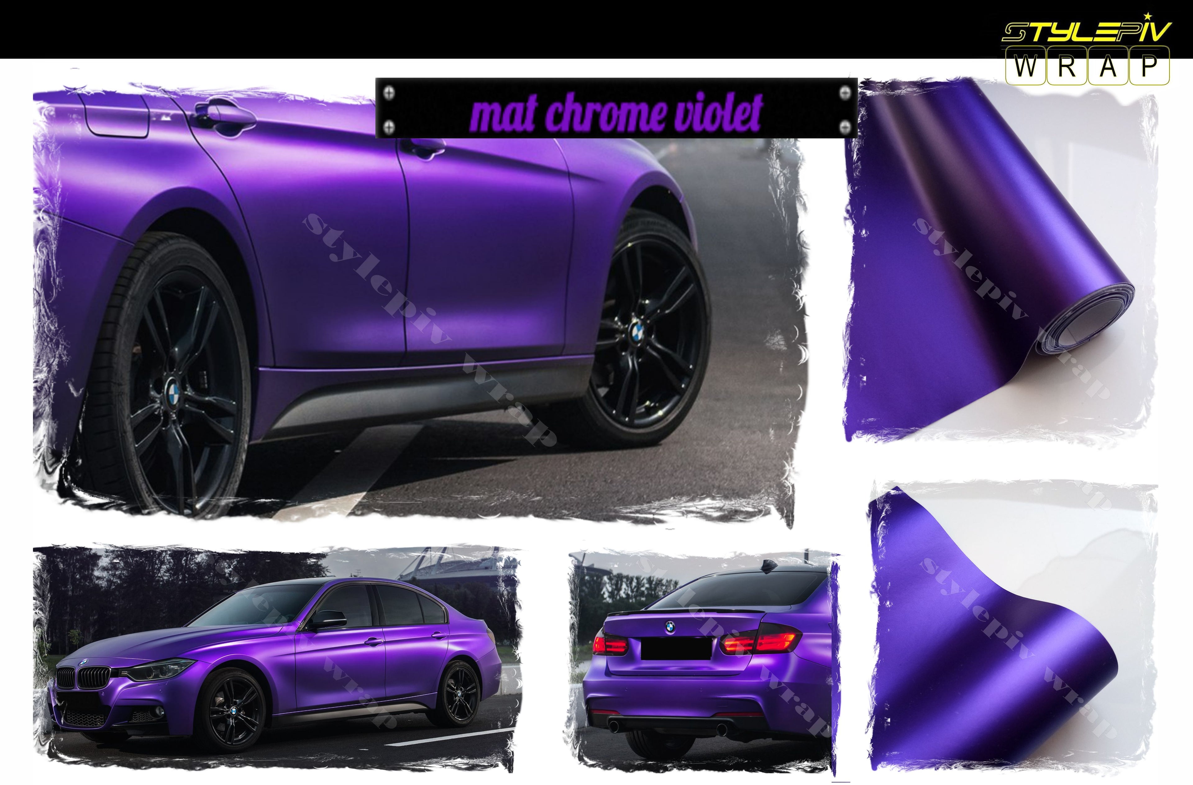 vinyle adhéfif thermoformable de couleur violet pour voiture moto