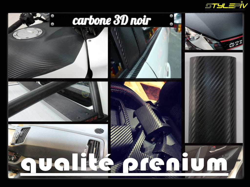 Film covering carbone 3D noir