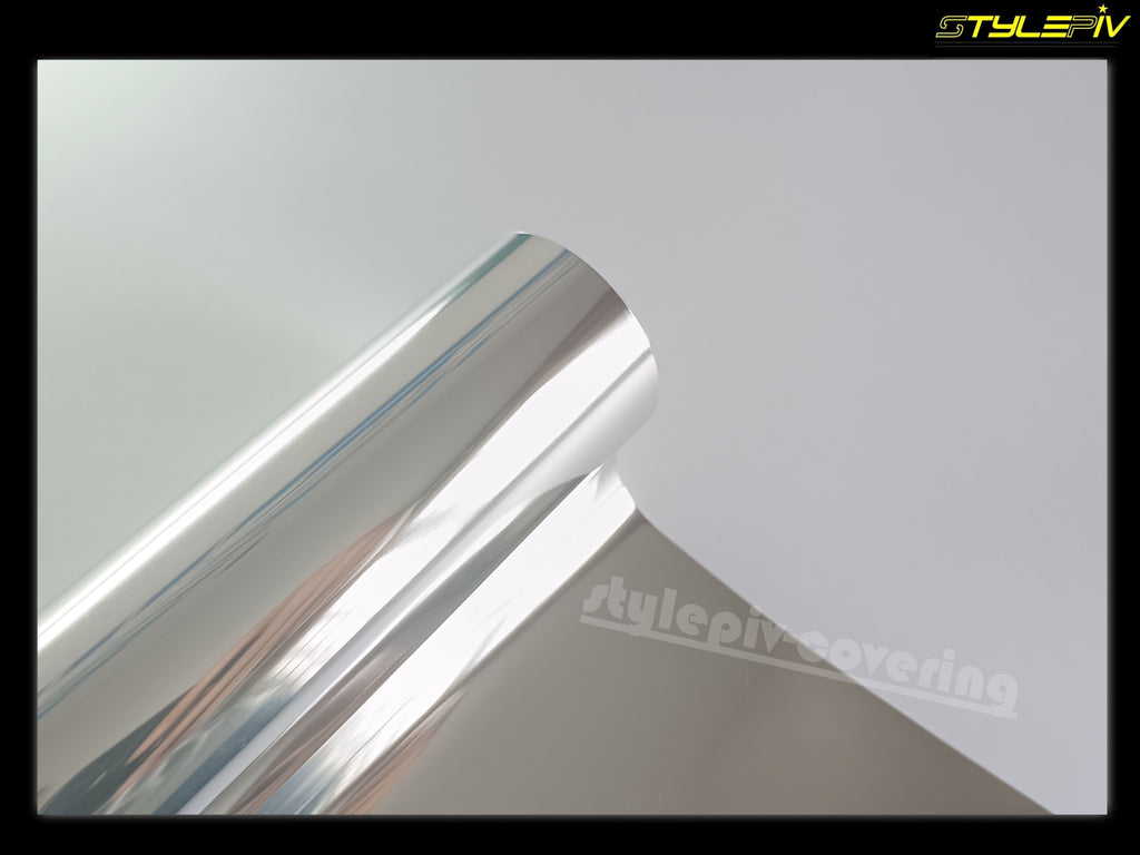 Film covering chrome argent