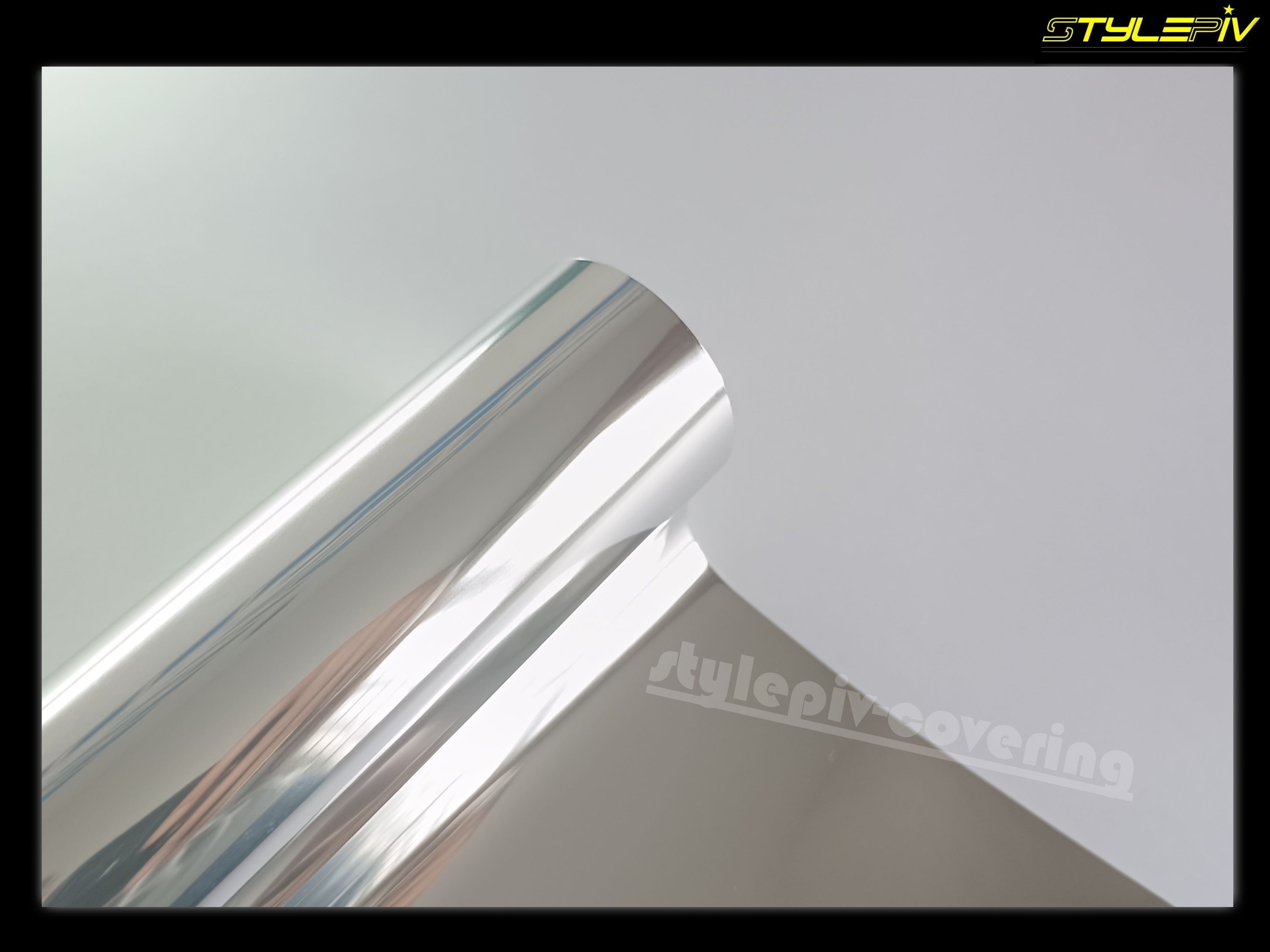 Film covering chrome argent