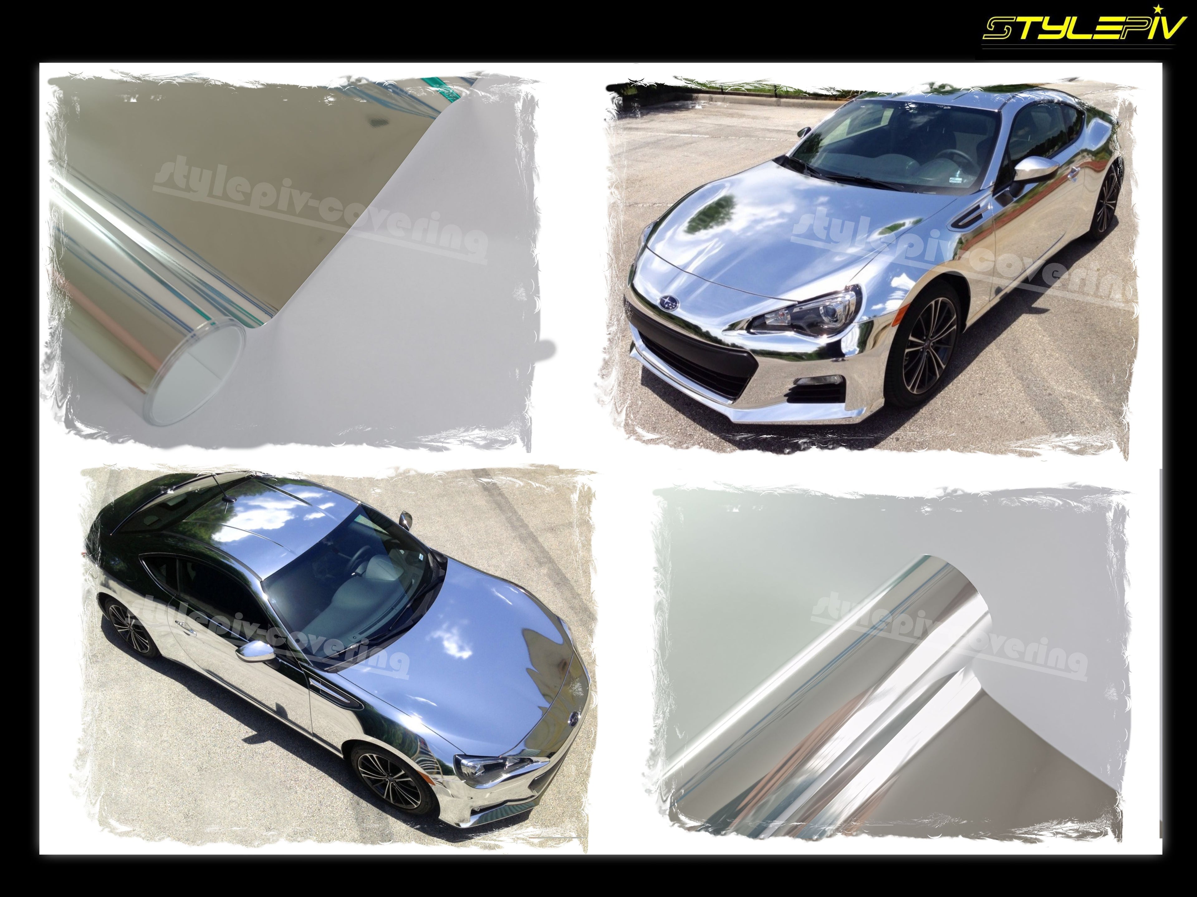Film covering chrome argent