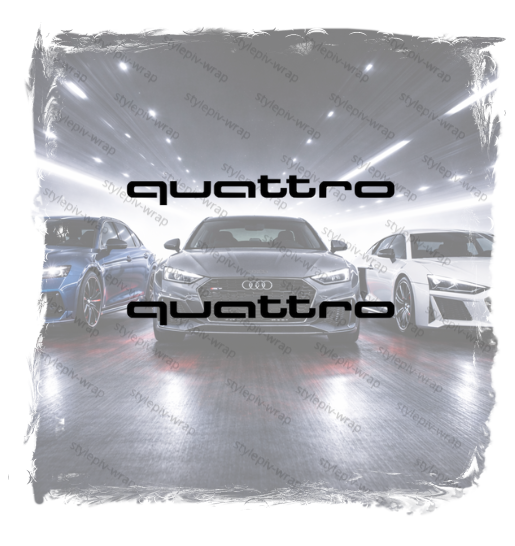 Stickers Audi Quattro – Lot de 2 Découpes Vinyle Sans Fond (Voiture, Vitres, Habitacle)