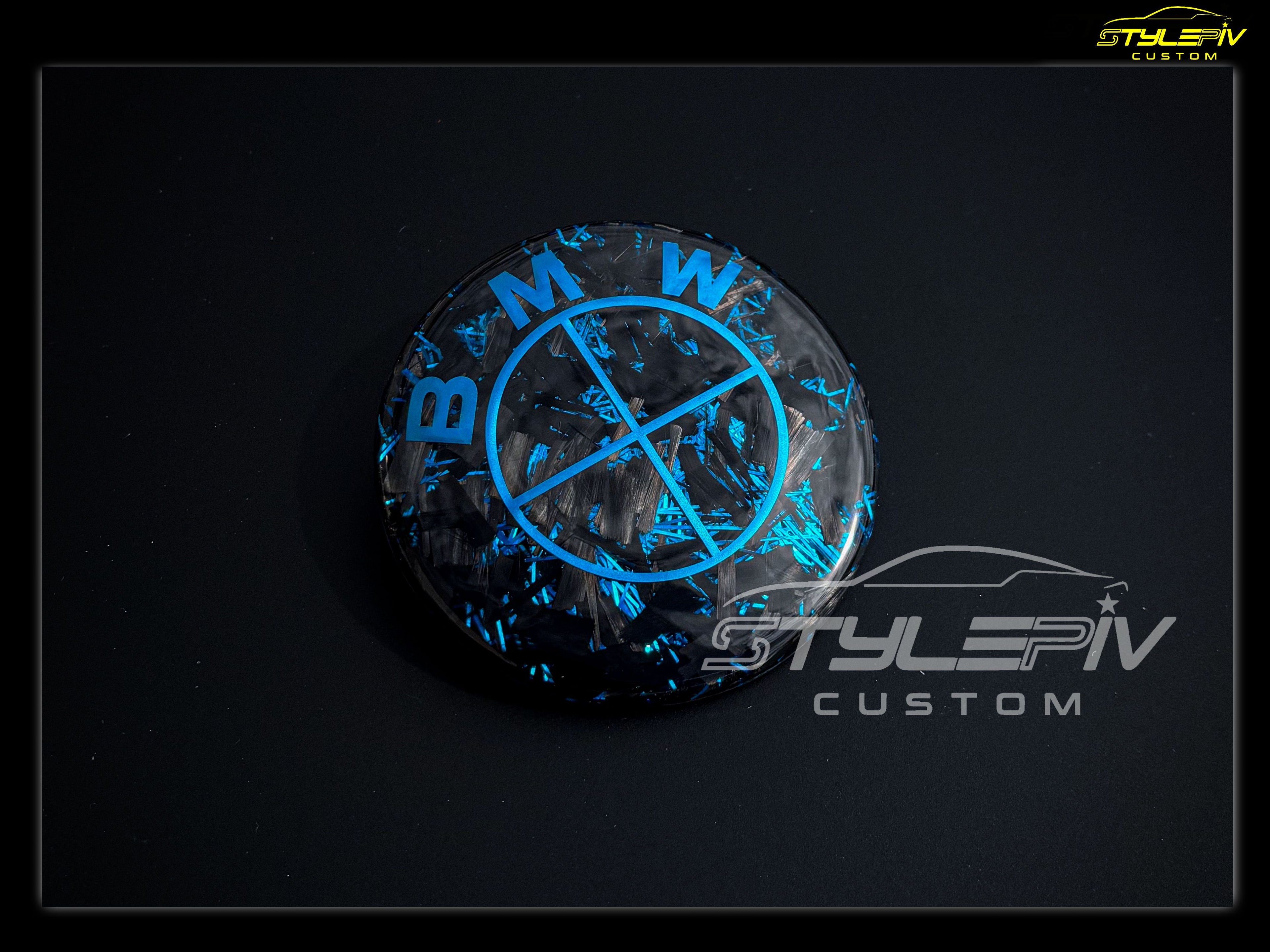 logo personnalisé carbone forgé spectrum bleu