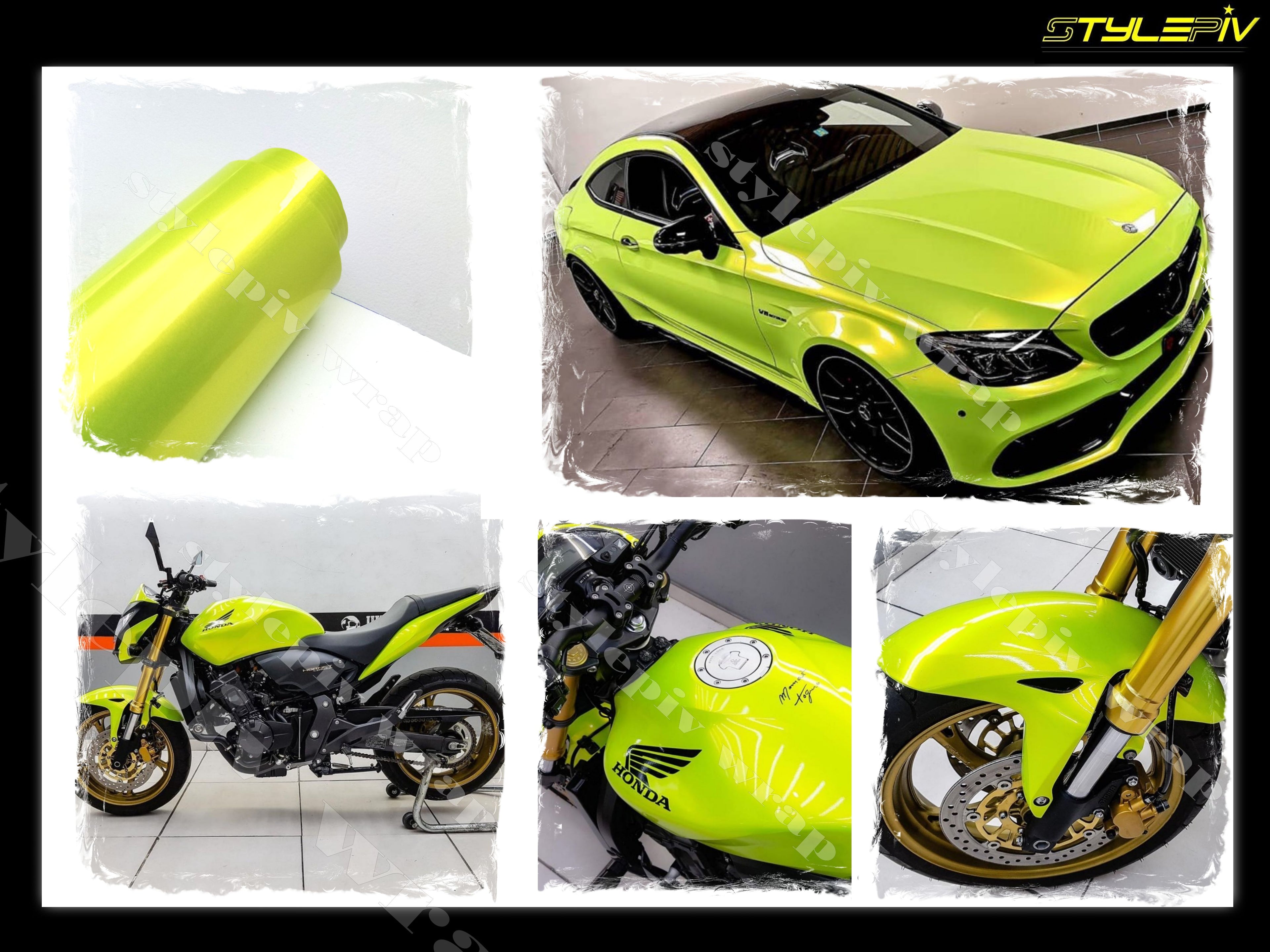 Film covering vert acide brillant pearl