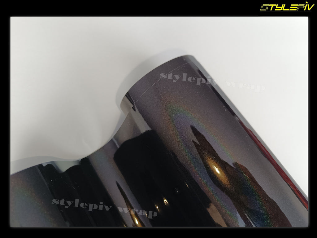 Film covering noir brillant holographique