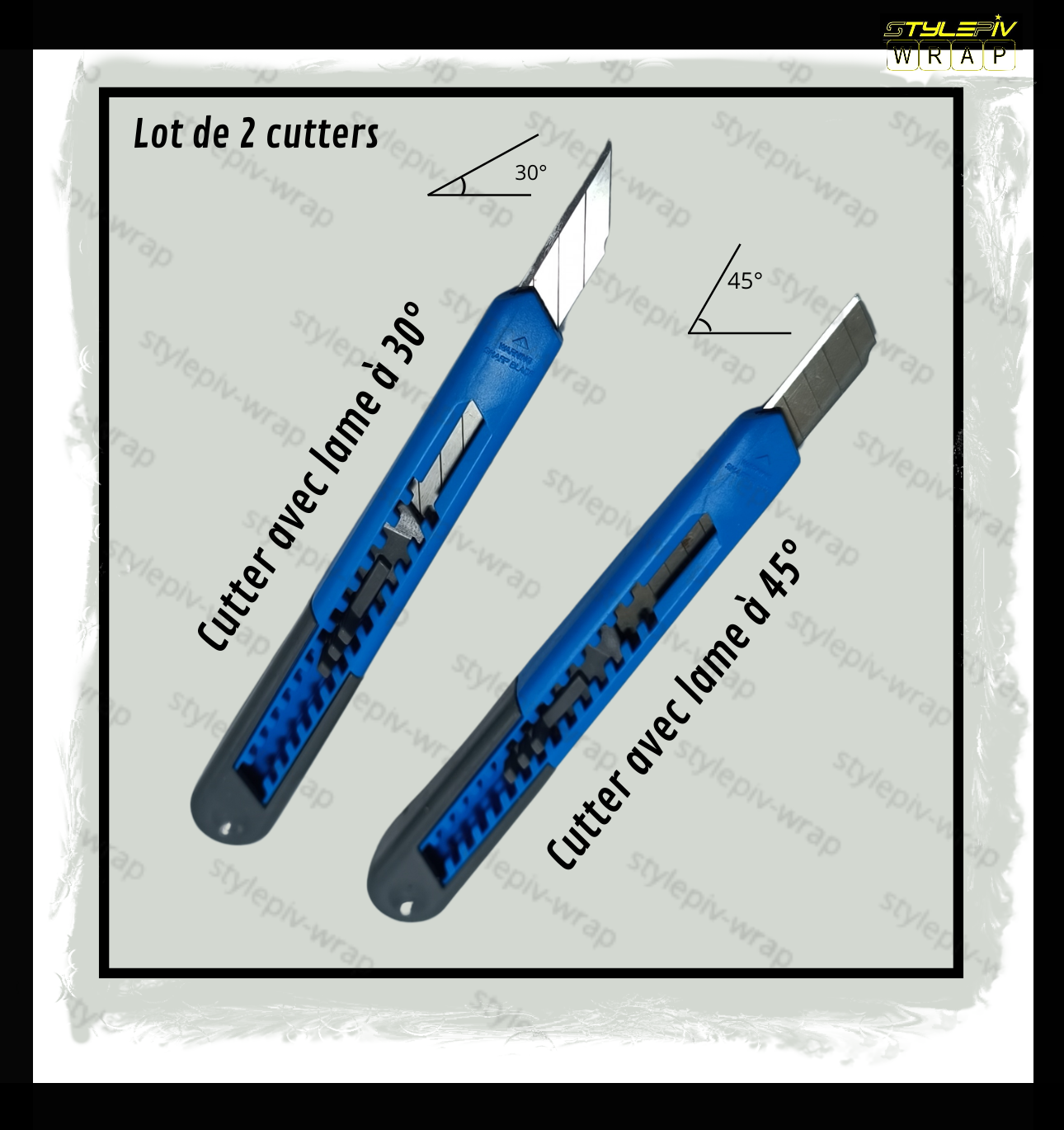 Cutter précision vinyle 30° / 45° – Outils pose covering