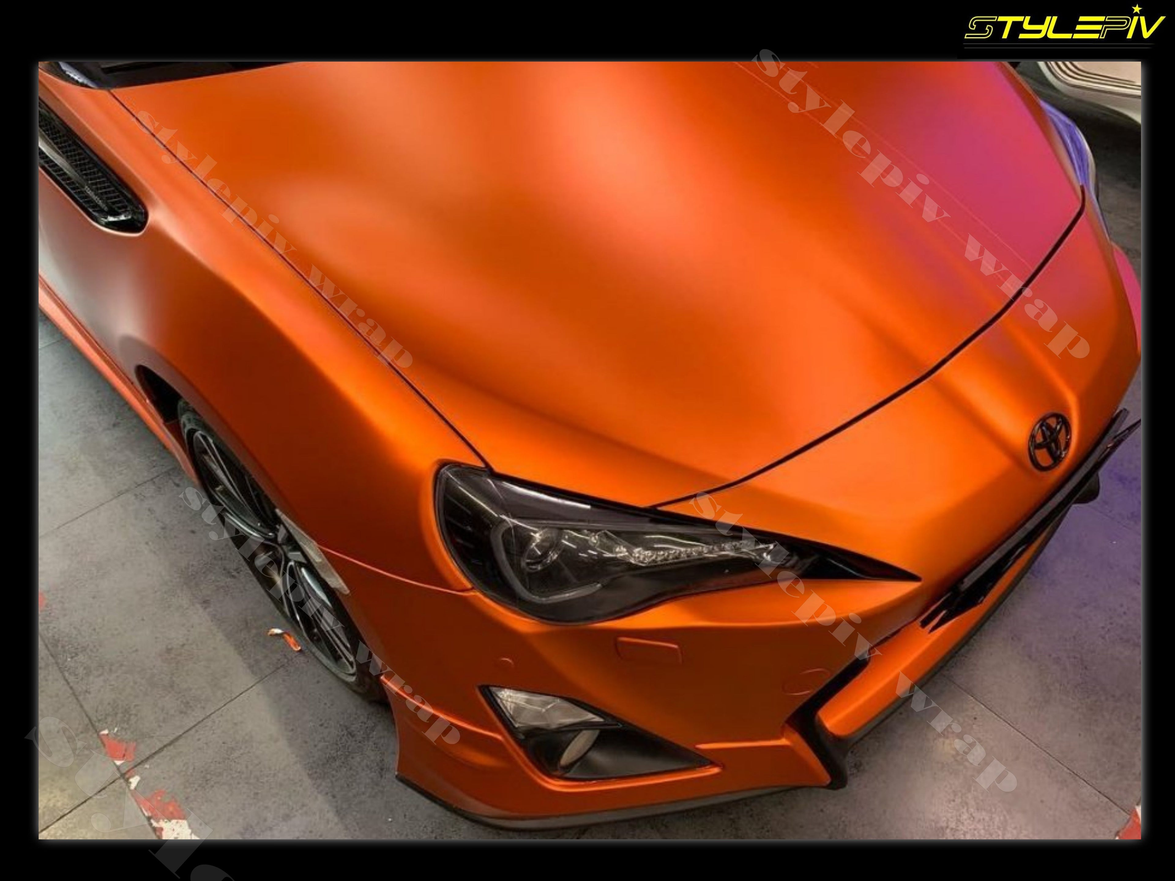 Film covering orange mat chrome
