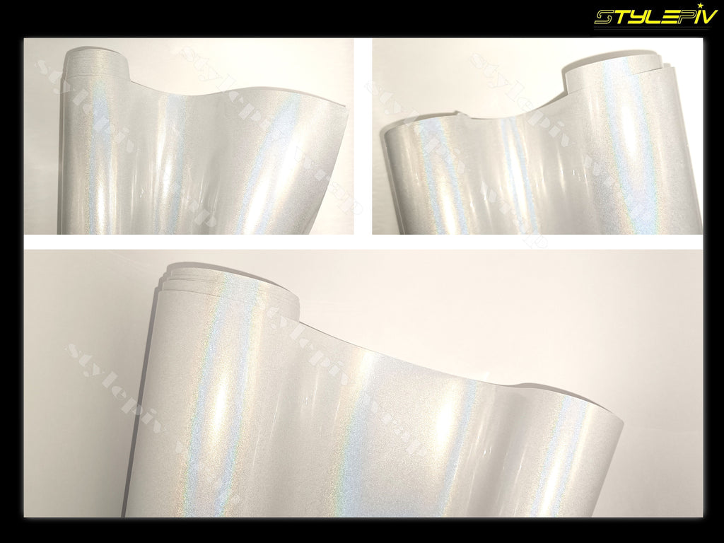 Film covering blanc brillant holographique