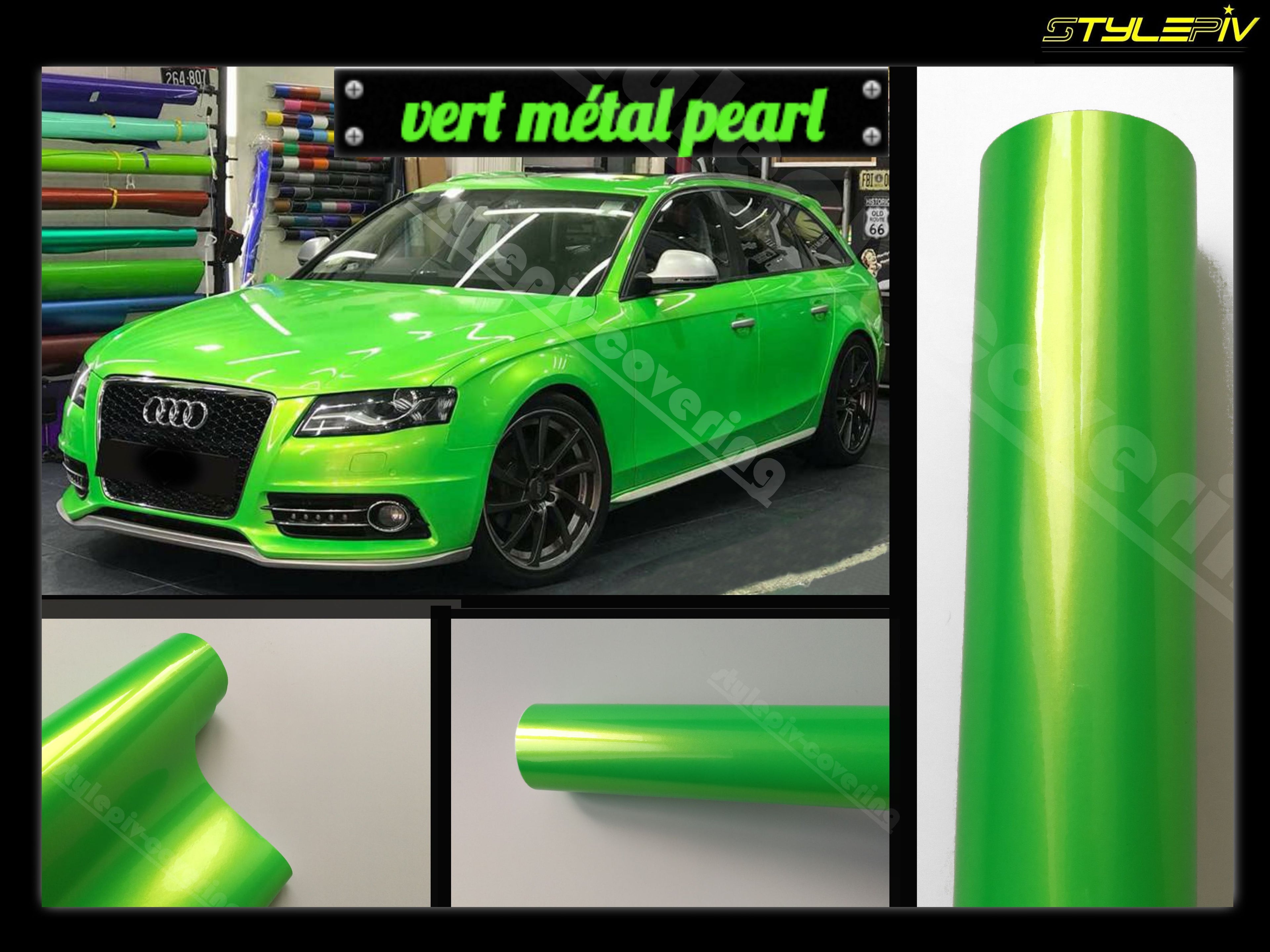 film covering vert brillant pearl finition métallisé effet peinture voiture