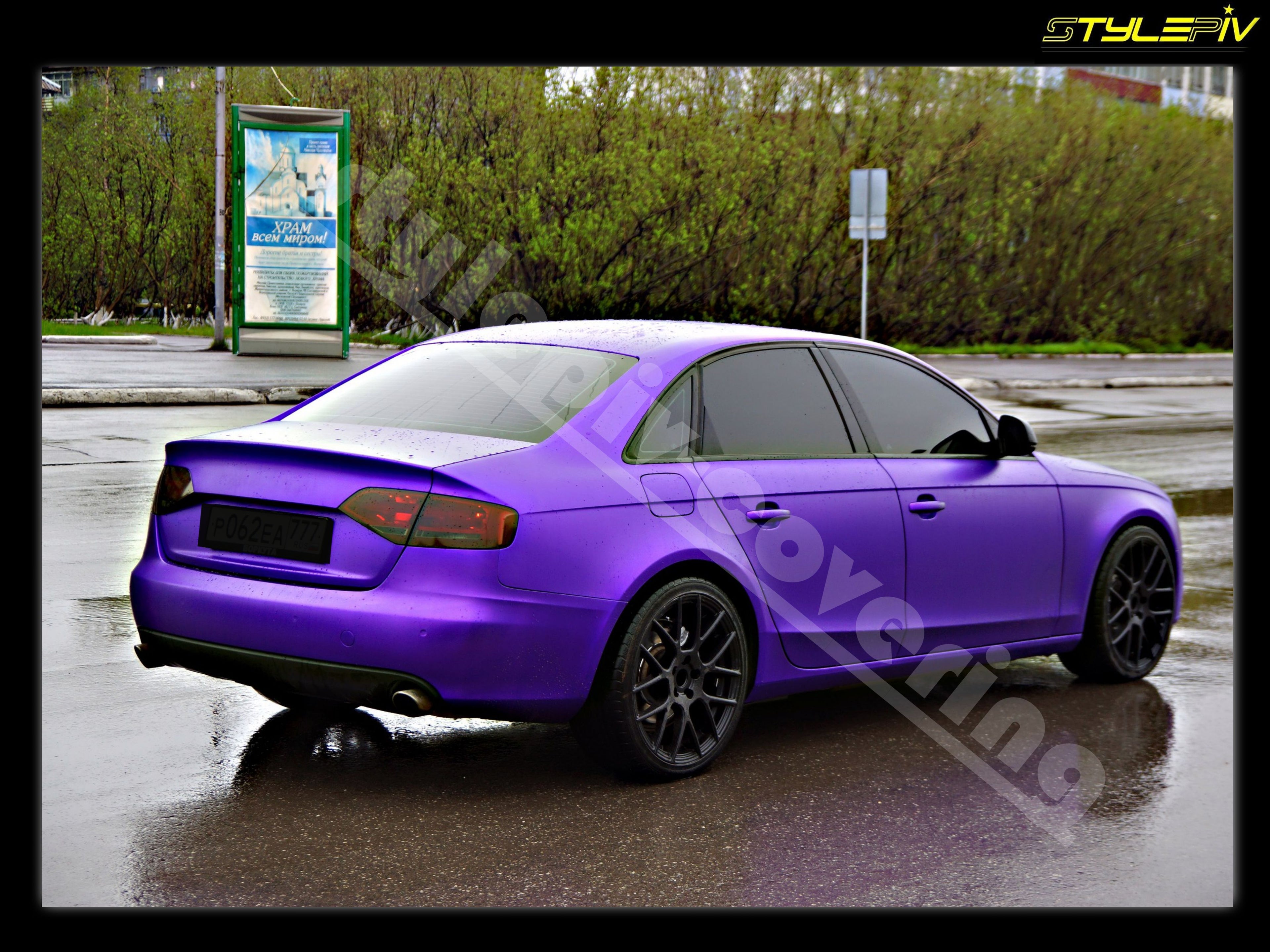Film covering violet mat chrome