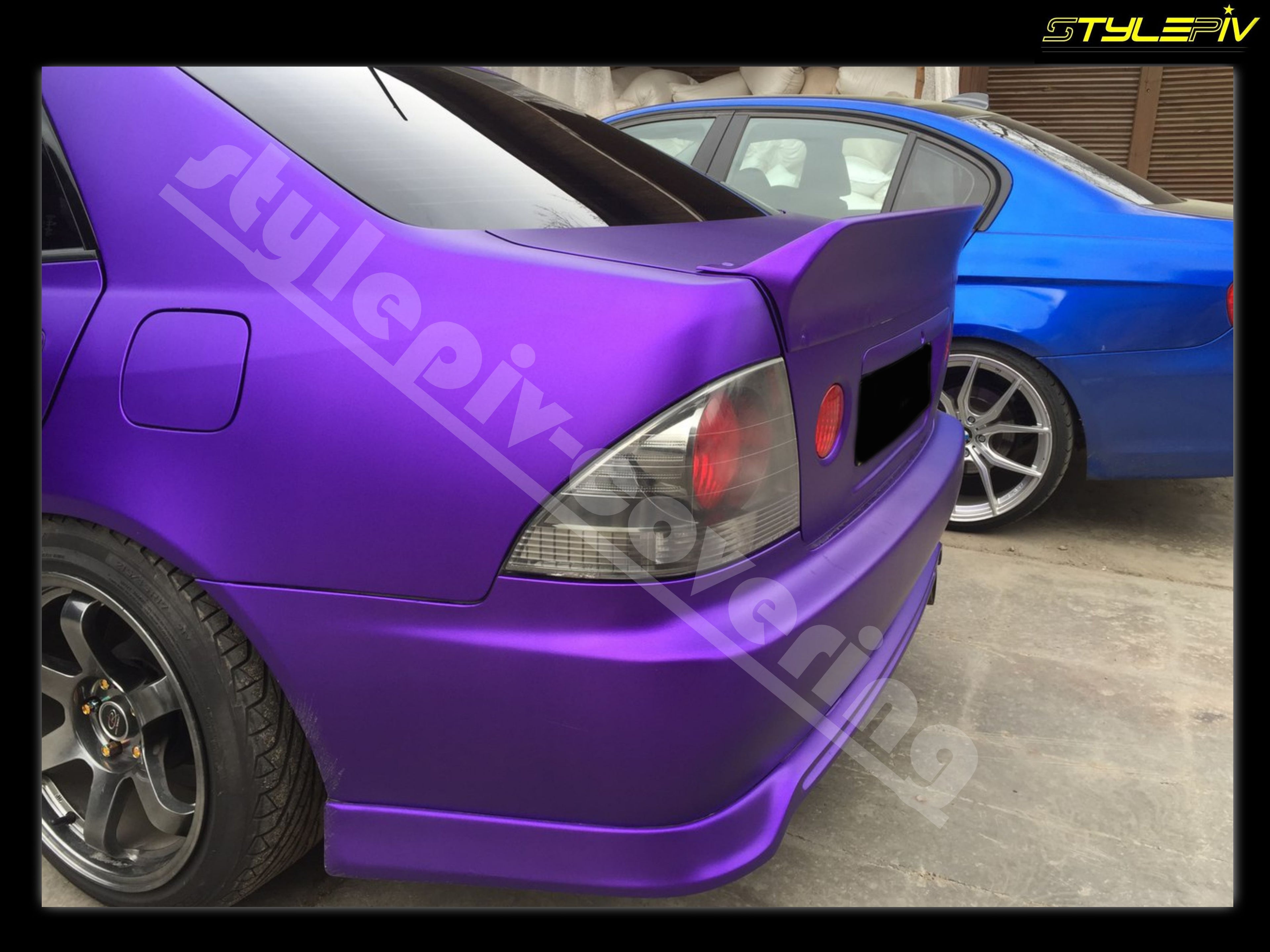 Film covering violet mat chrome