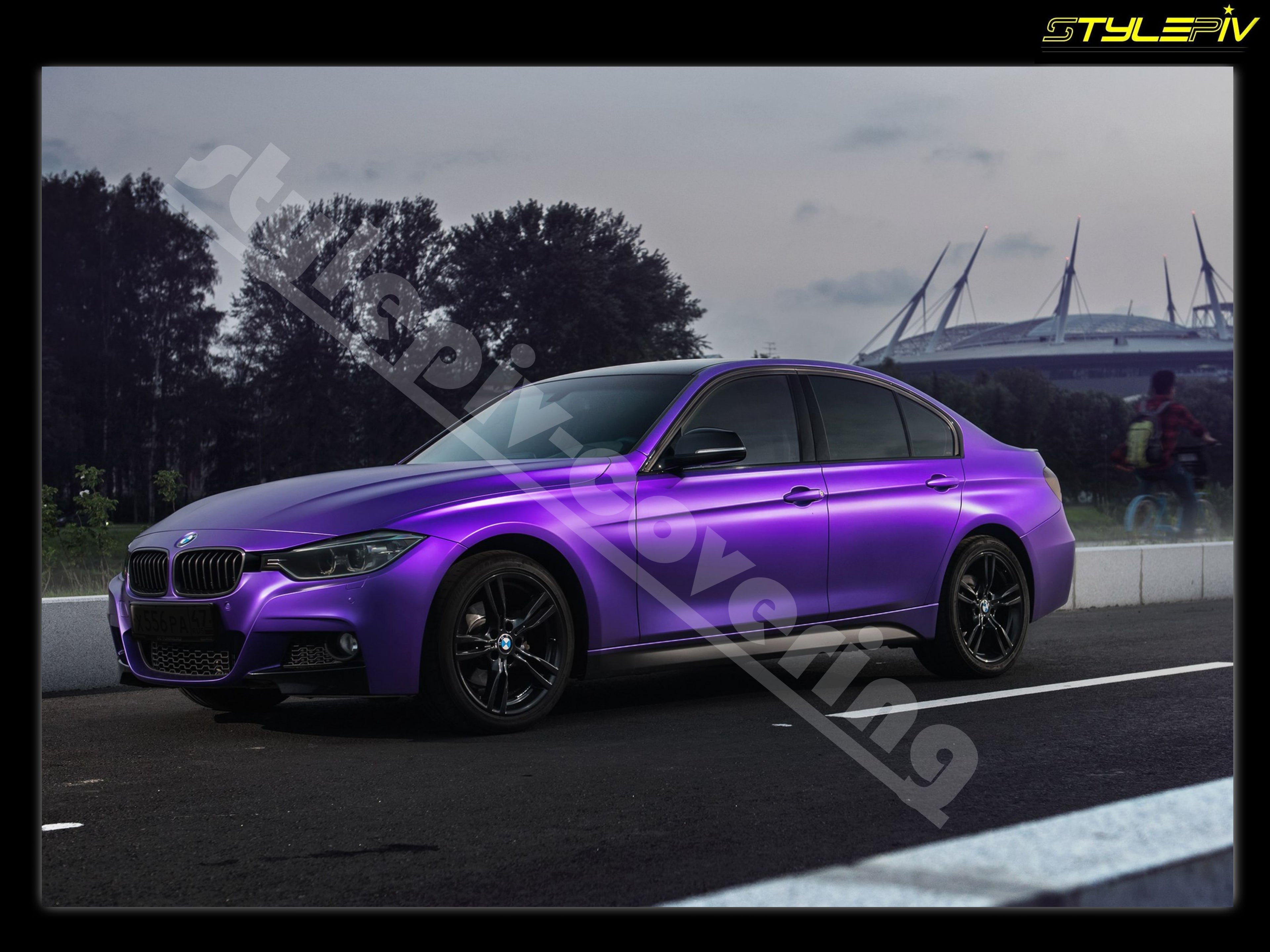 Film covering violet mat chrome