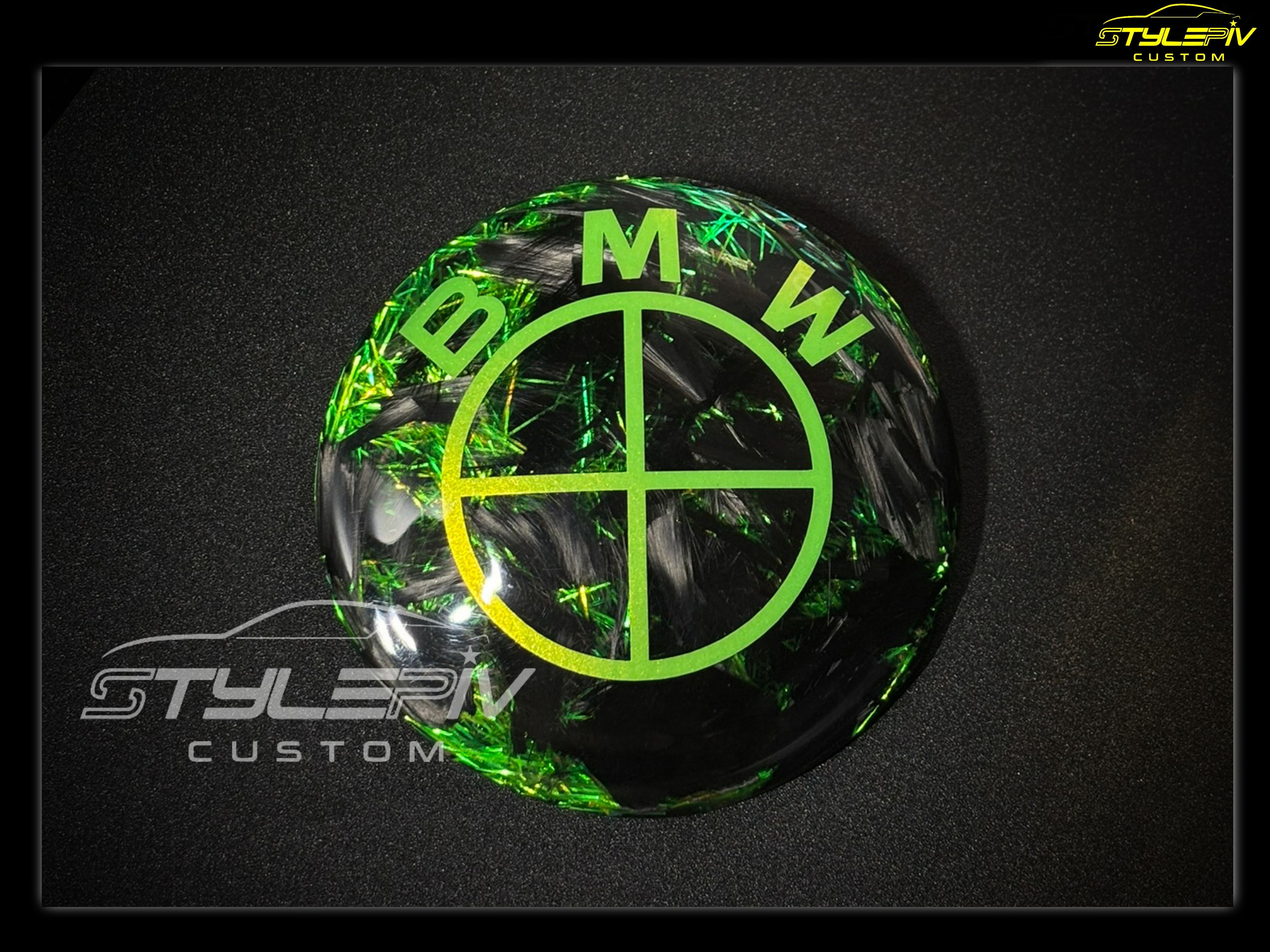 logo personnalisé carbone forgé spectrum vert pearl métallisé