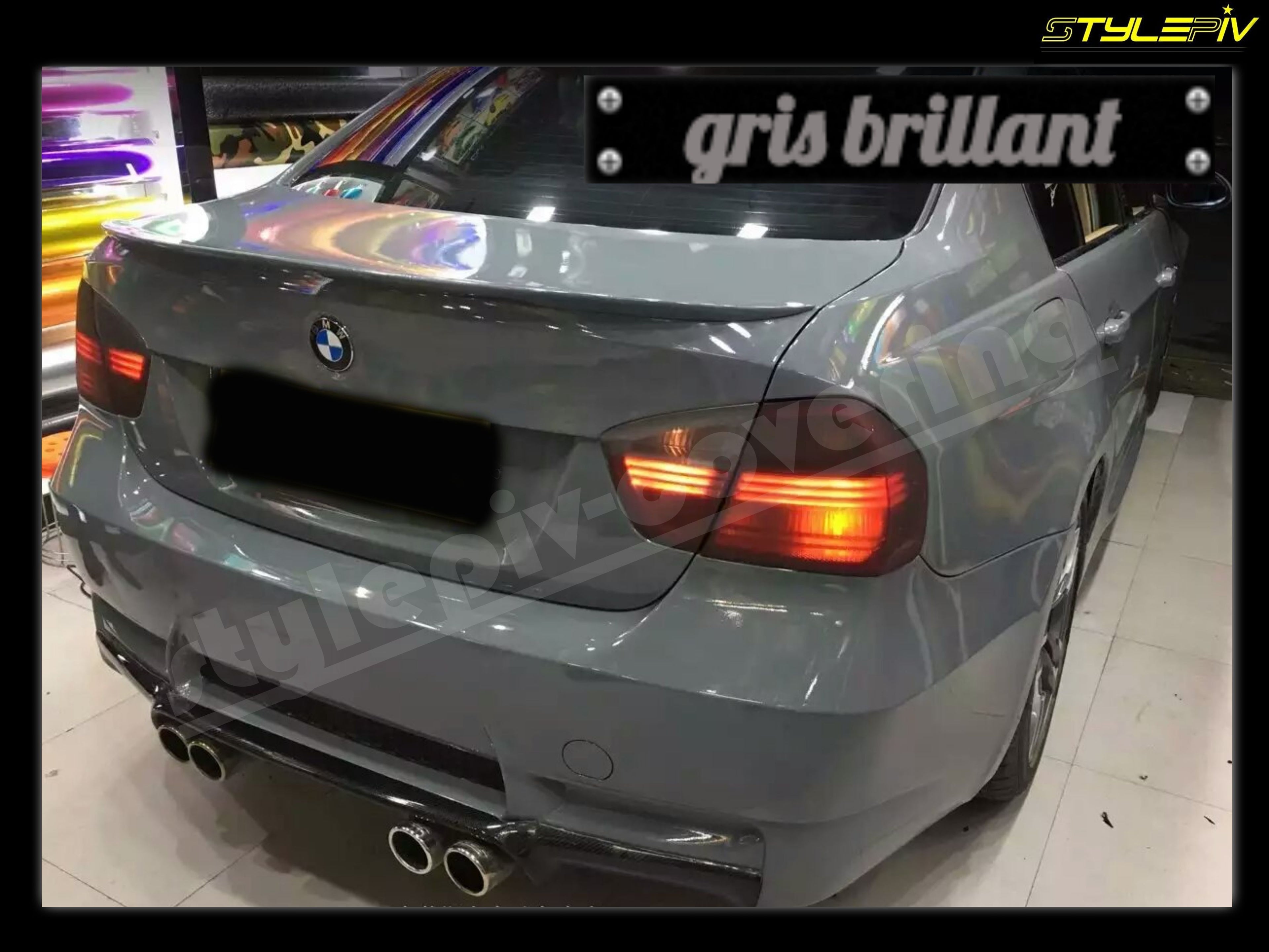 film covering gris brillant