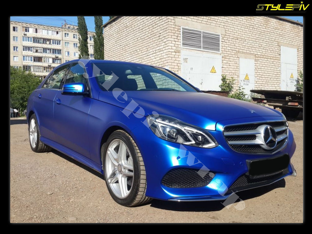 Film covering mat chrome bleu