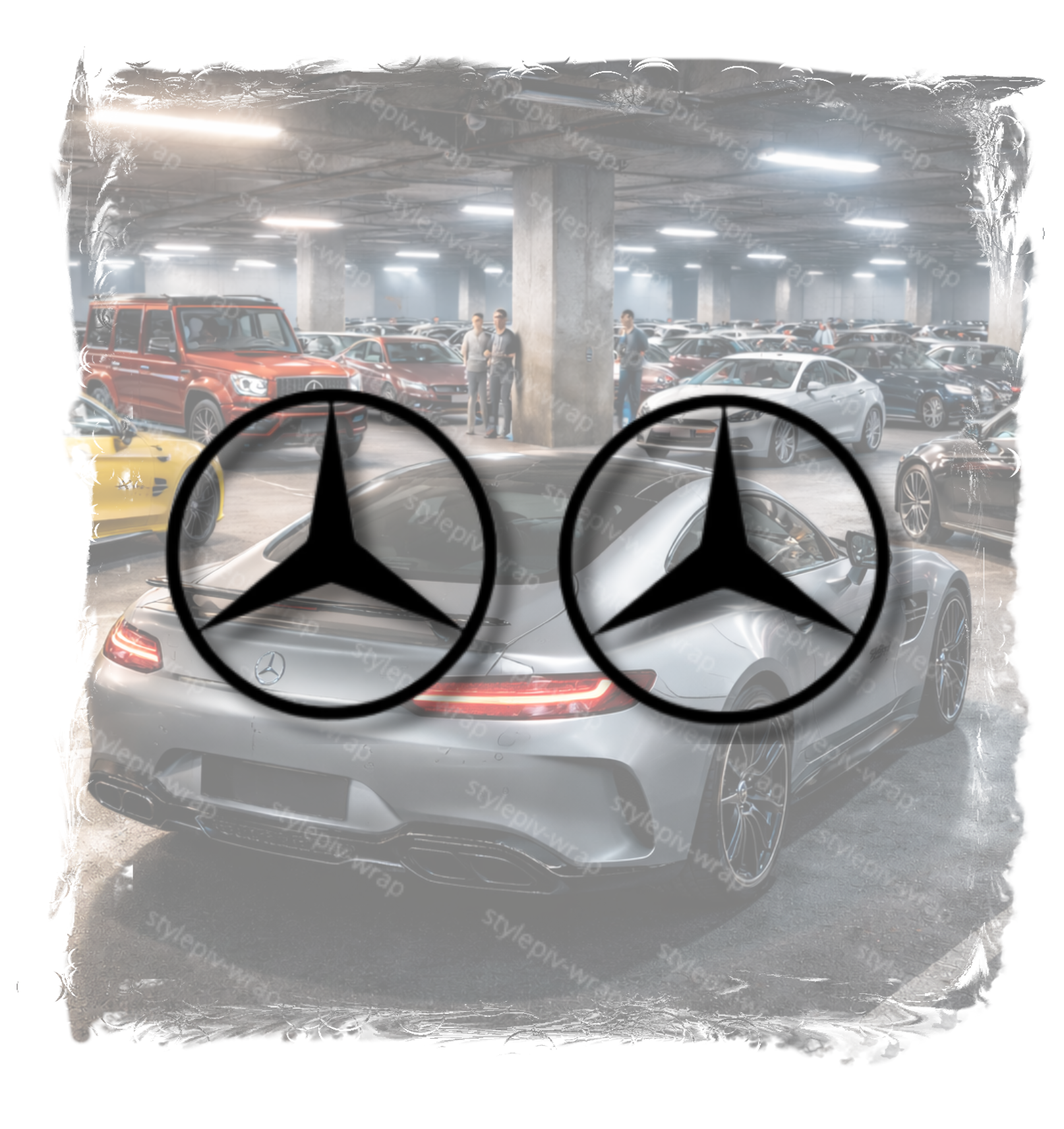 Stickers Étoile Mercedes – Lot de 2 Autocollants Vinyle Premium (Finition Pro)