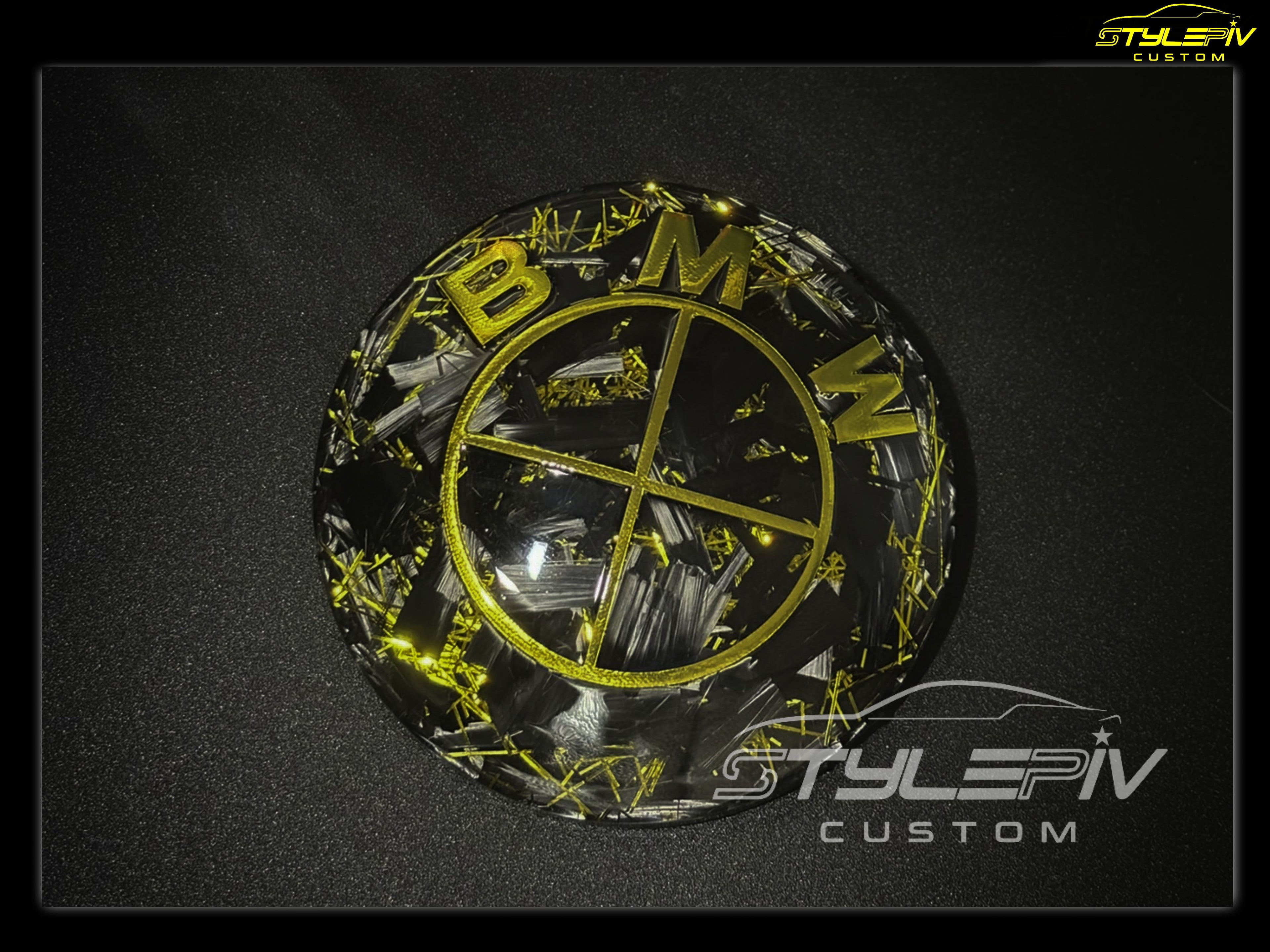 logo personnalisé carbone forgé spectrum or