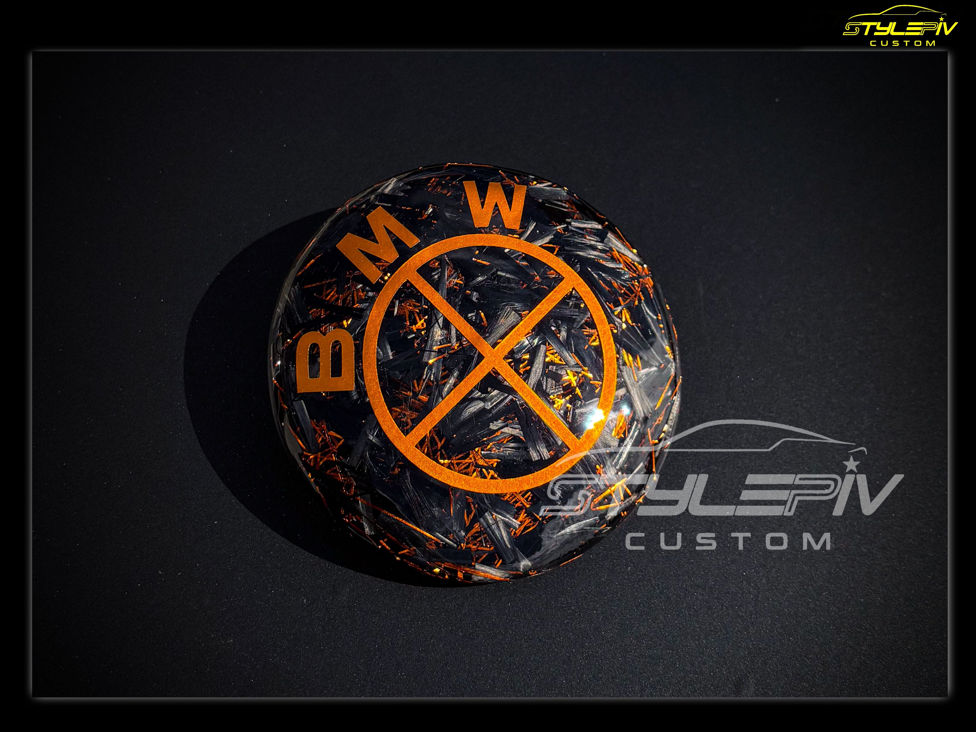 logo personnalisé carbone forgé spectrum orange