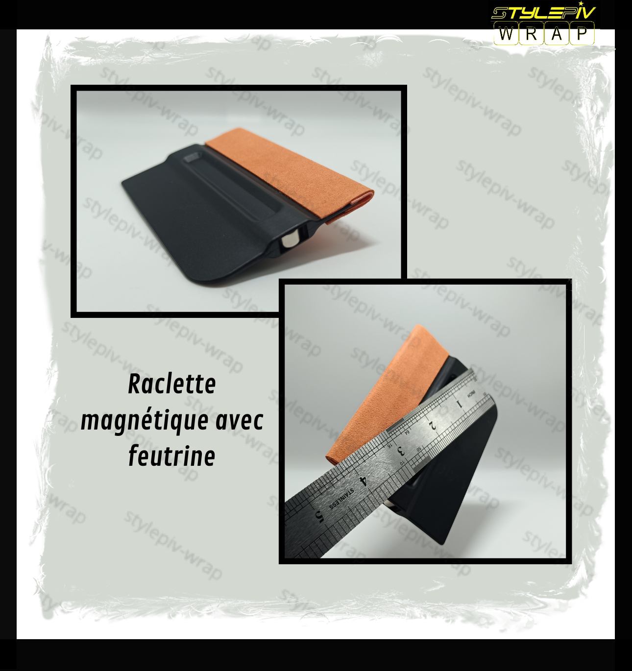 Raclette magnétique avec feutrine pour pose covering – outil pose film vinyle