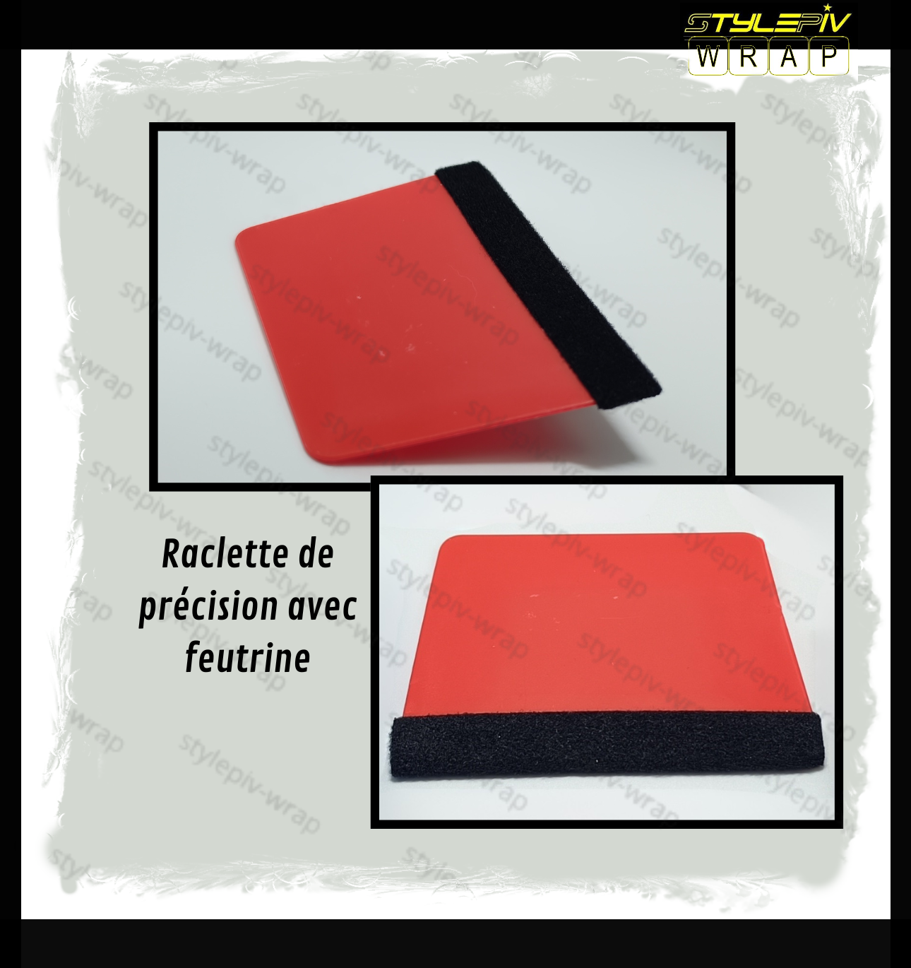 Raclette fine de précision avec feutrine pour pose covering – outil pose film vinyle