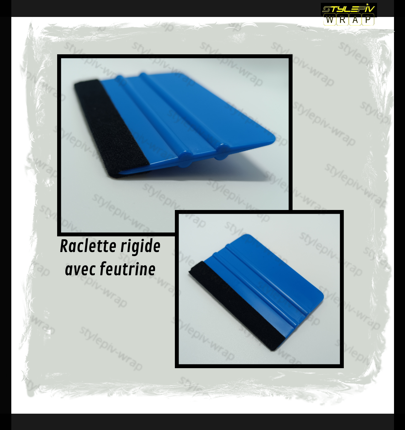 Raclette rigide avec feutrine pour pose covering – outil pose film vinyle