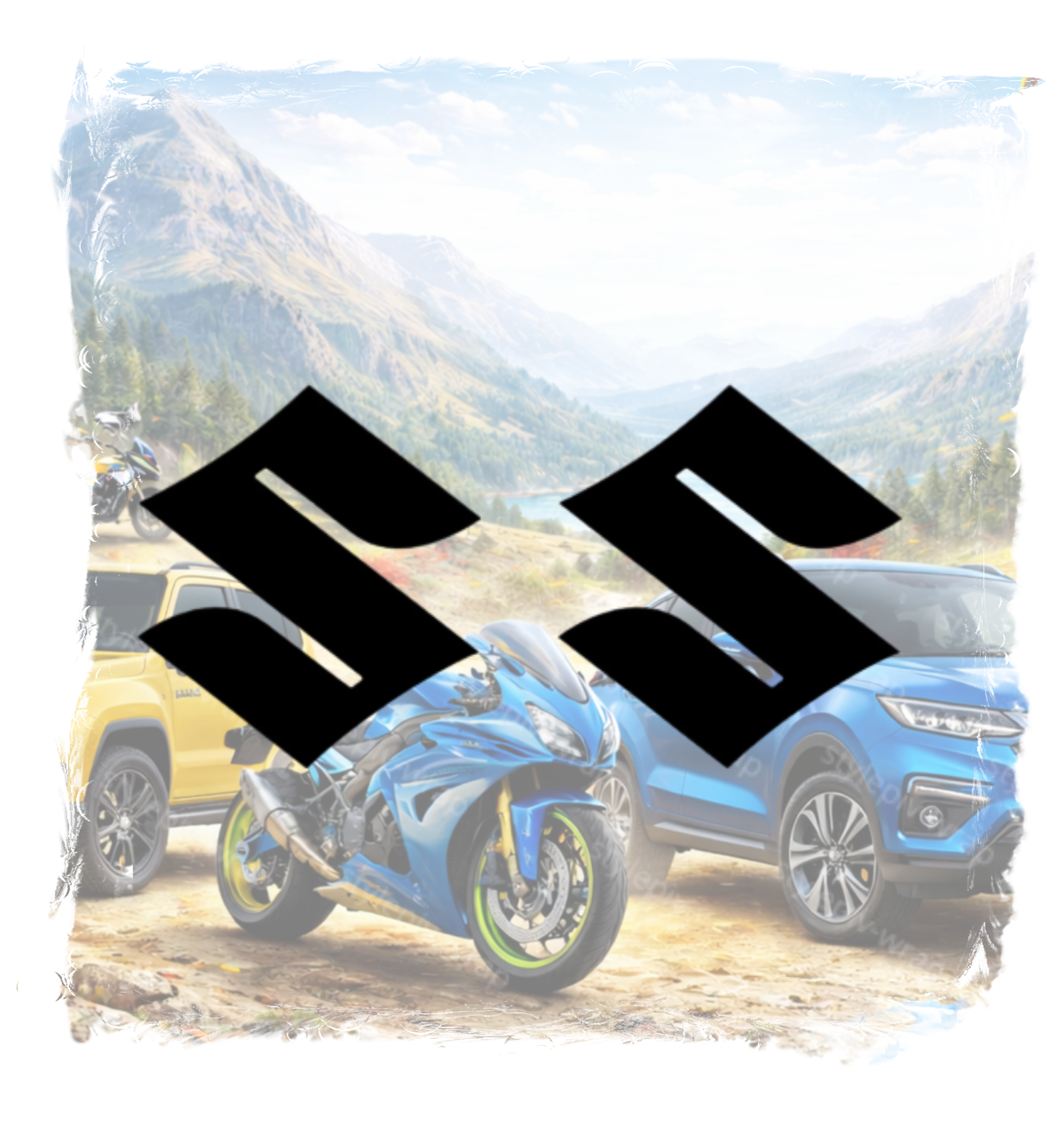 Autocollants Suzuki Logo – Lot de 2 Découpes Vinyle Sans Fond (Vitres, Carénage, Carrosserie)