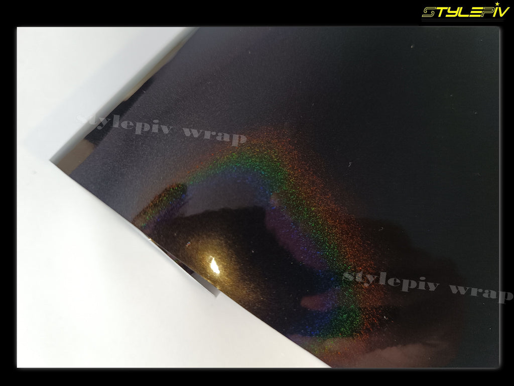Film covering noir brillant holographique