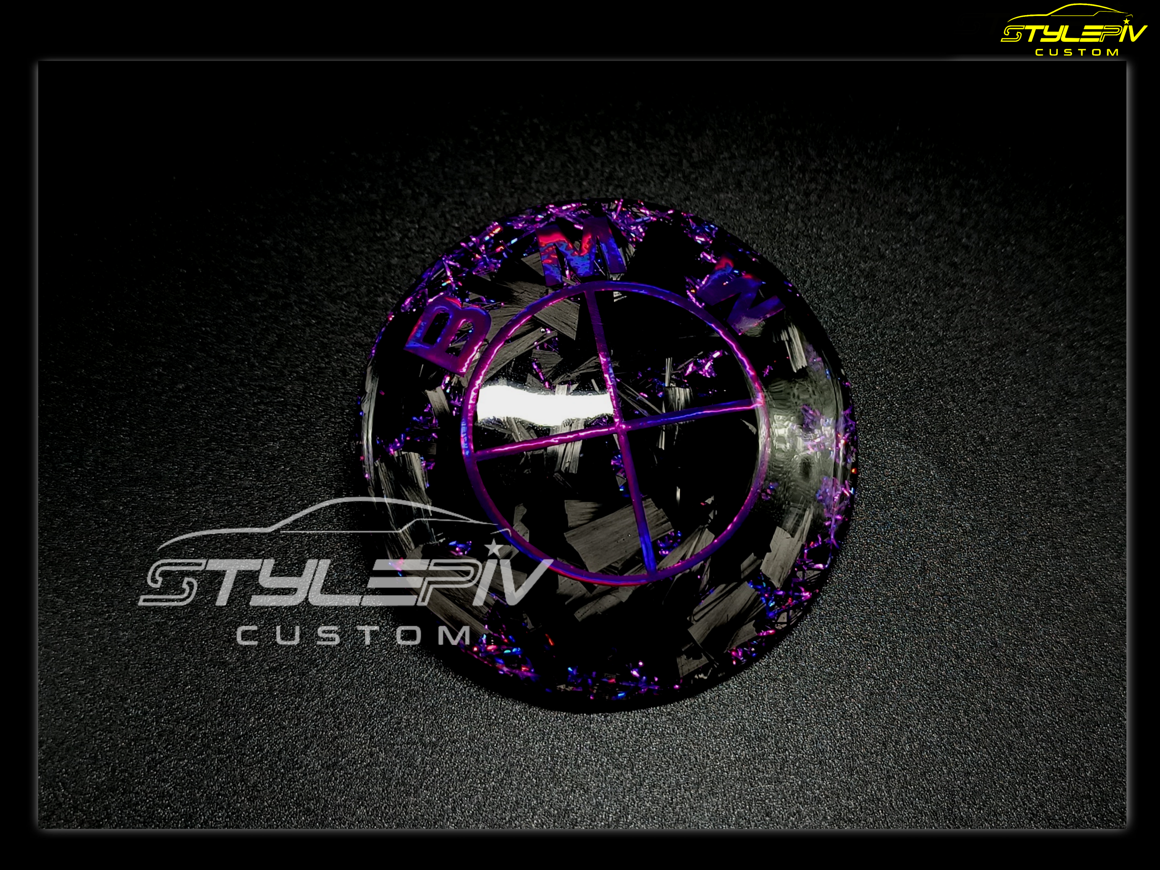 logo personnalisé carbone forgé spectrum violet