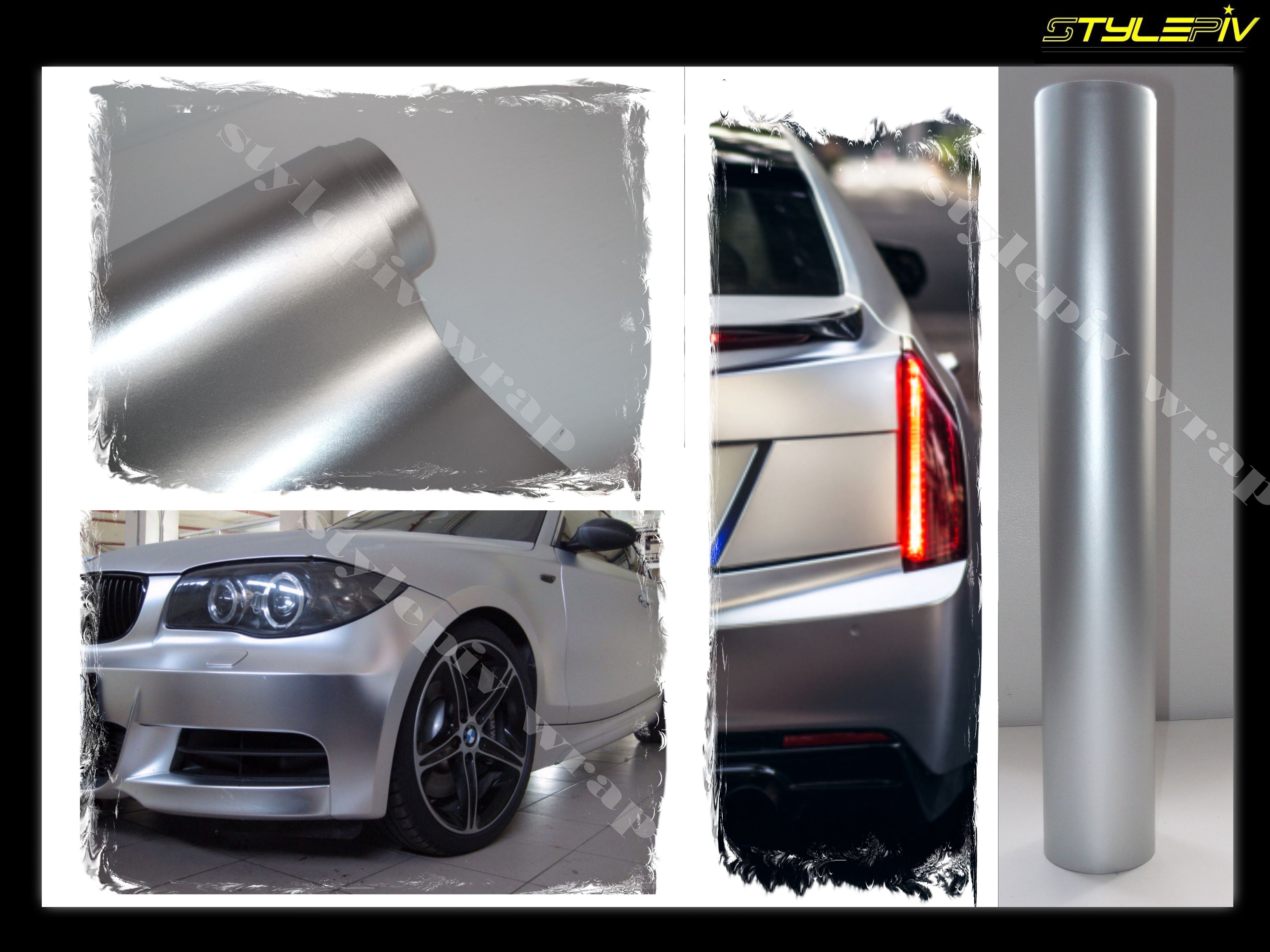 Film covering argent mat chrome